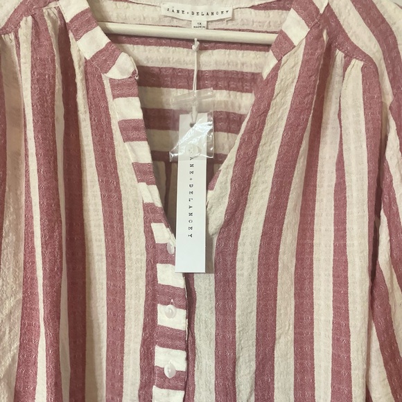 NWT Jane + Delancey Oversized Vertical Stripe High Low Tunic Blouse Size 1X - Picture 4 of 8